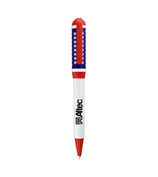 AL1-399 - Euro Style Twist Pen - Patriotic Flag