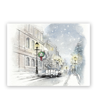 AL1P-V005 - Holiday Card - Bucket Truck (Pack of 25)