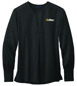 AL2-BB18009 - Women’s Open-Neck Satin Blouse