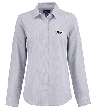 LCW00021 - Ladies' Skyline Epic Confidence Recycled Pinstripe Long Sleeve Dress Shirt