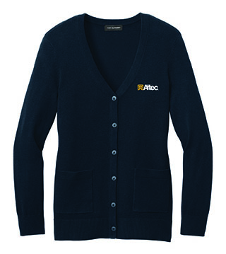 Ladies Easy Care Button-Up Cardigan Sweater