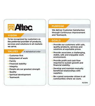 AL1-249 - Altec Values Cards (50 Pack)