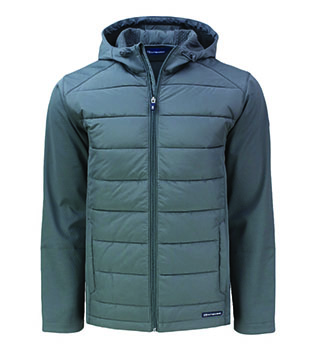 Evoke Hybrid Eco Softshell Recycled Full Zip Mens Big and Tall Hooded Jacket